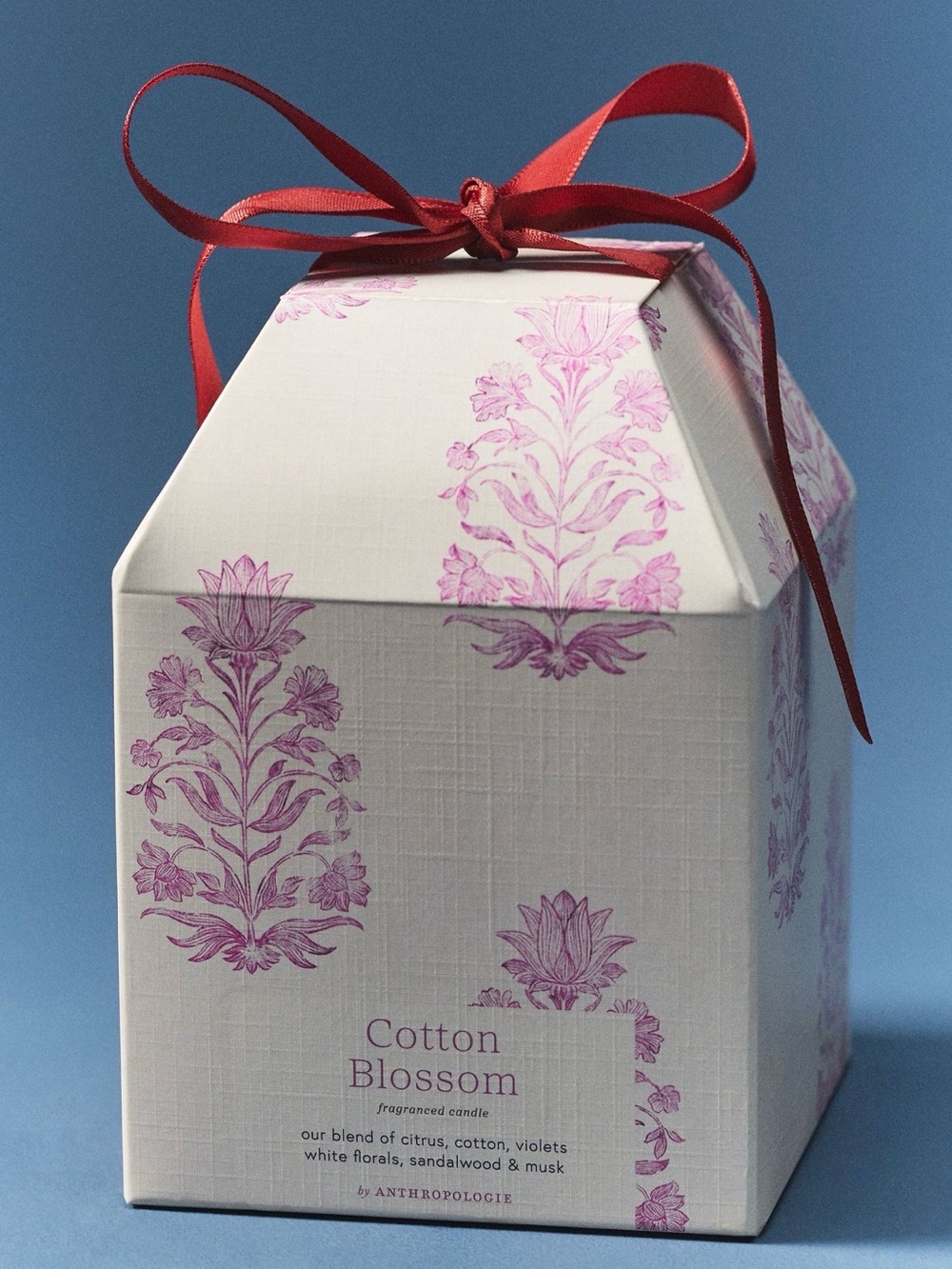 Anthropologie Cotton Blossom Scented Candle in Gift Box